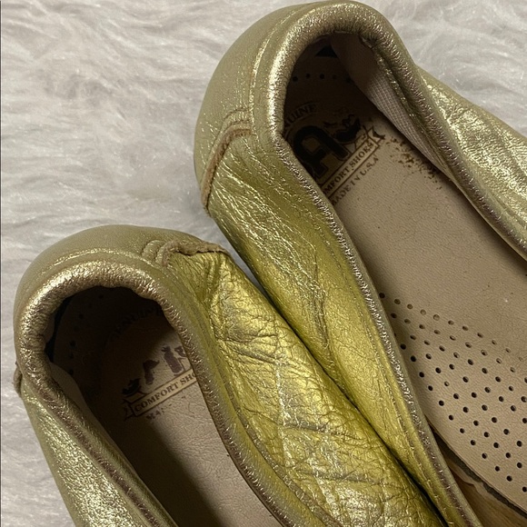 Gold metallic leather vintage SAS penny loafers 10 - Picture 5 of 6